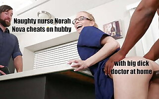 Naughty Nurse Nora Nova cheats unaffected by hubby with big dick doctor readily obtainable home