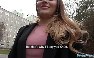 Public Agent Russian shaven pussy fucked be proper of cash