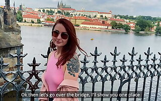 Czech Pickup Redhead Russian Tourist Public Blowjob & Sex KleoModel